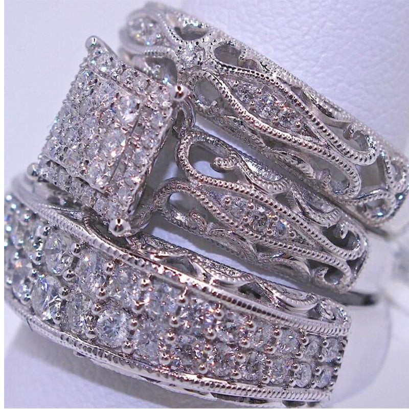 Fashion Three-piece Set Diamond Couple Hand Jewelry The Legend Rings