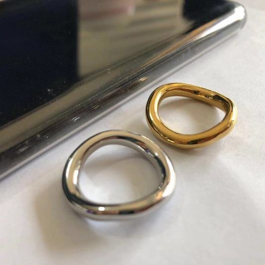 Women's Ornament Simple Metal Gold-plated Wavy Brass Rings