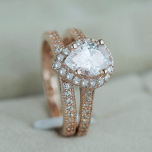 Water Drop Zircon Engagement Fashion Lady Trend Rings