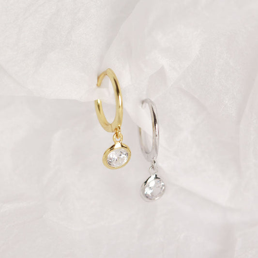 Women's Bag Studded With Zircon Sterling Sier Minimalist Style Earrings