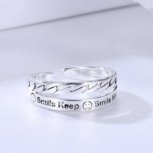 Chain Open Index Finger Small Female Vintage Rings