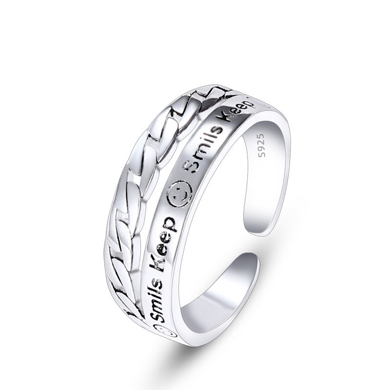 Chain Open Index Finger Small Female Vintage Rings