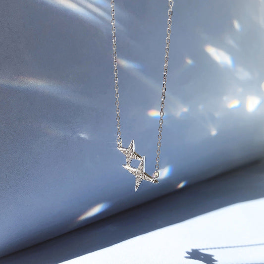 Women's Zircon Pentagram National Short Sweater Pendant Necklaces