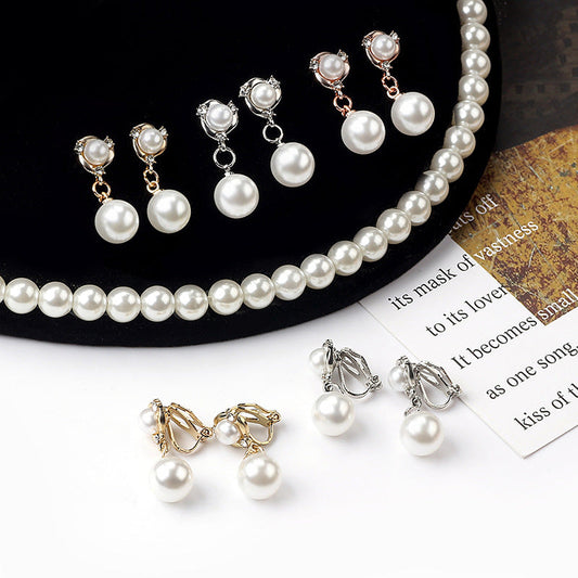 Delicate Diamond Pearl Creative Windmill Spiral Earrings