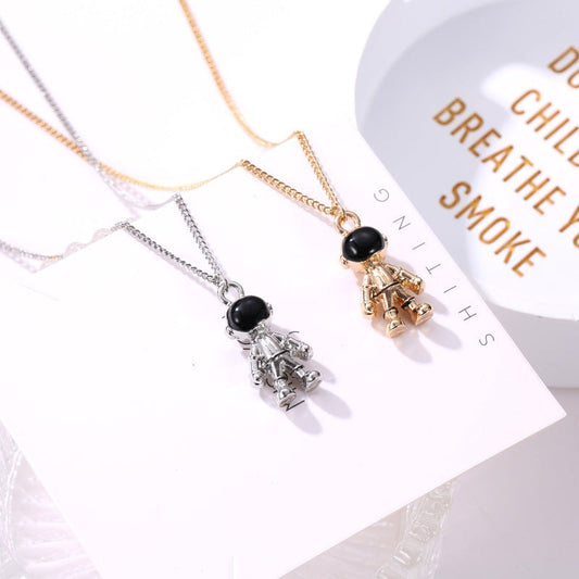 Women's & Men's & Hop Metal Spaceman Robot Astronaut Sweater Necklaces