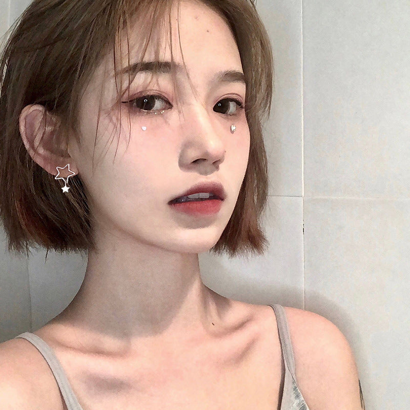 Hollow Stars Female Mori Artistic Five-pointed Star Earrings