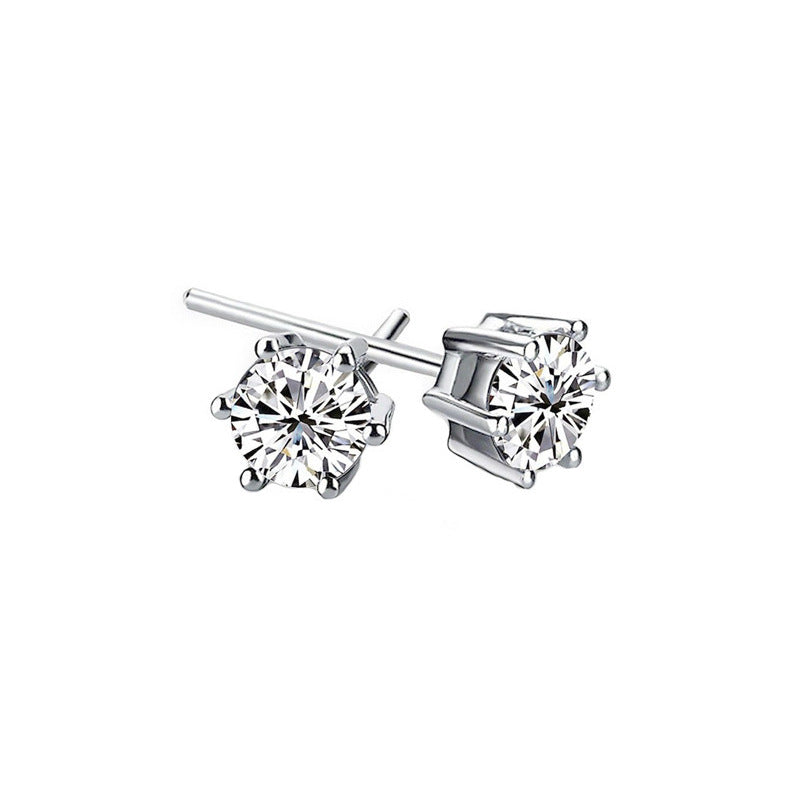 Sterling Sier Korean Style Refined Rhinestone Earrings