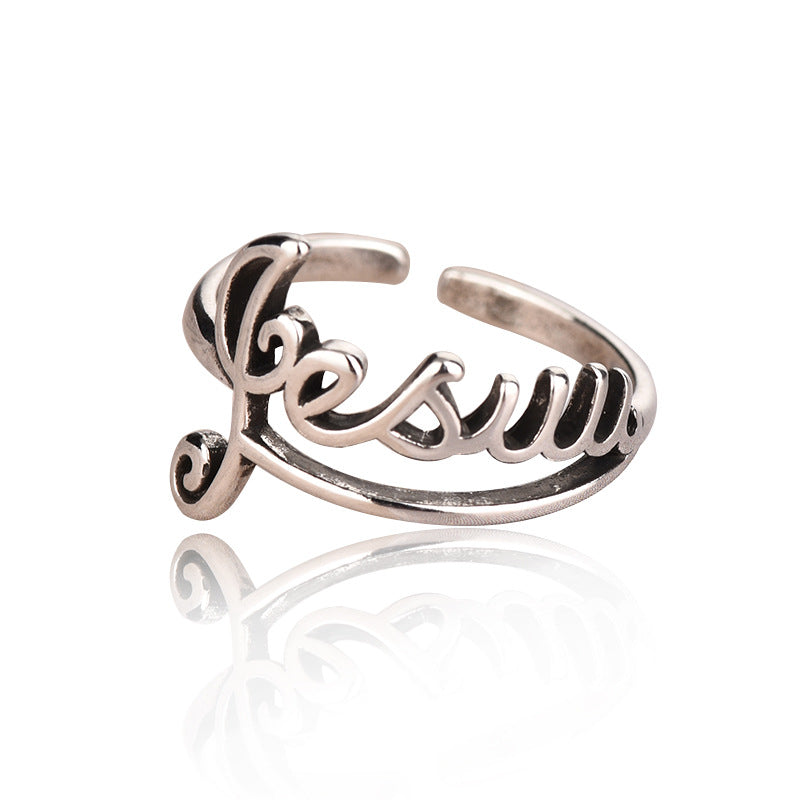 Retro Alphabet Cold Female Distressed Fashion Rings