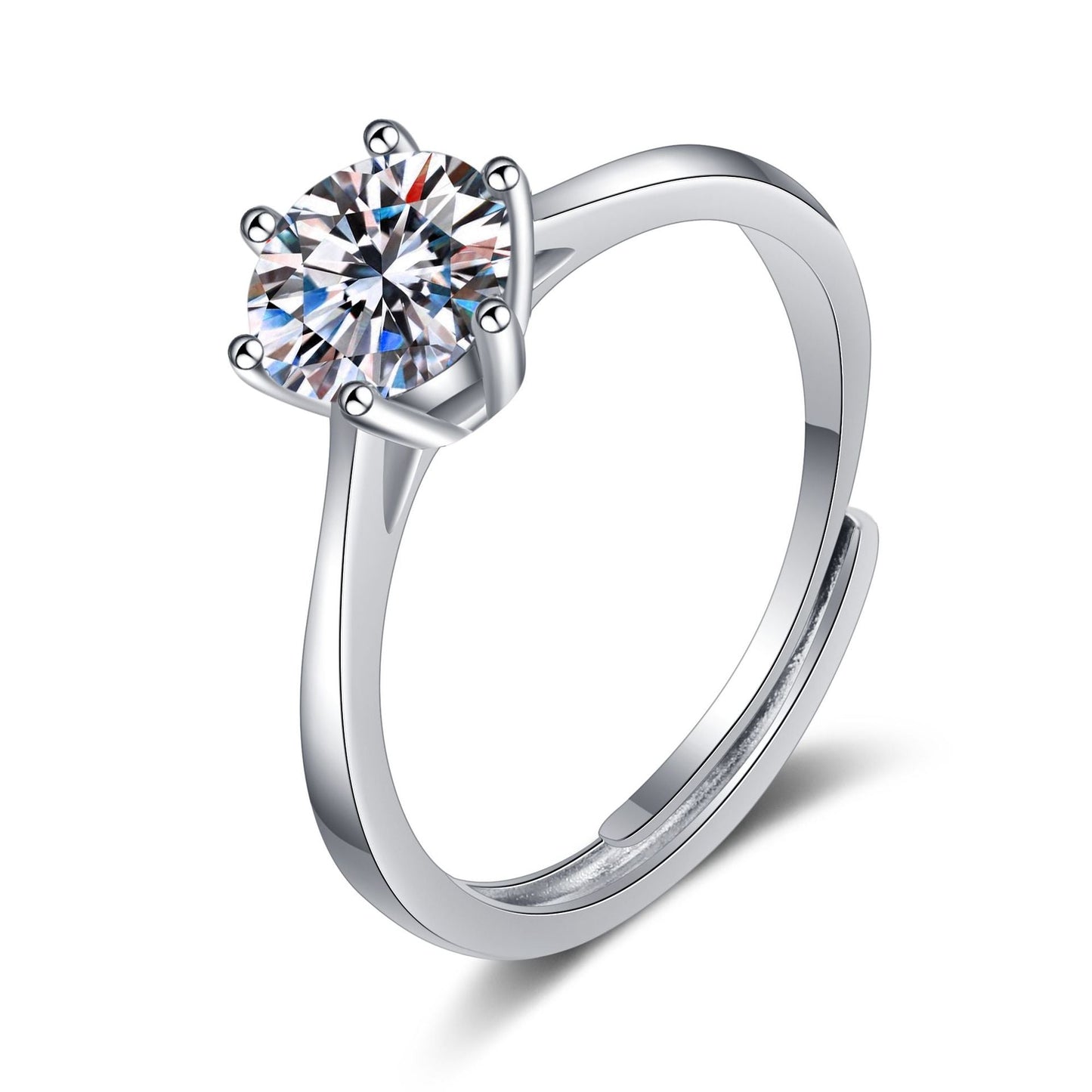 Karat Moissanite Sterling Sier Plated Female Rings