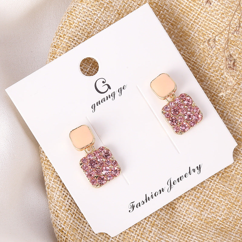 Women's Korean Imitation Sier Glaze Flowers Graceful Earrings