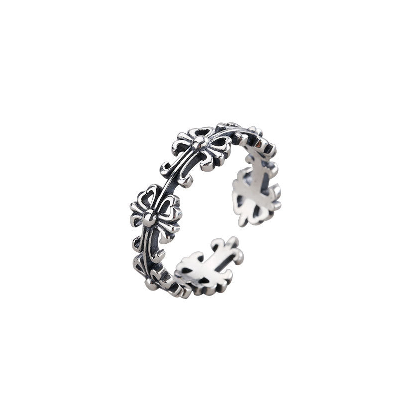 Sterling Sier Marcasite Retro Elegant Flower Rings