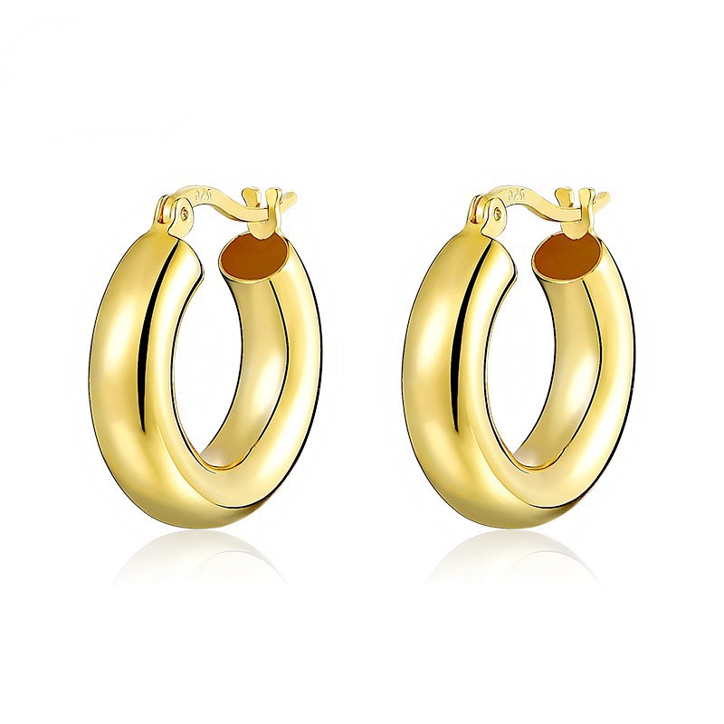 Women's Korean Style Geometric Semi-circle Glossy U-shaped Rings