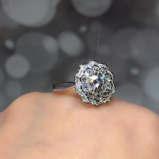 Karat Imitation Moissanite Open Live Broadcast Rings