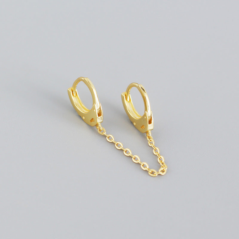Stacked Ear Buckle Sterling Sier Geometric Earrings
