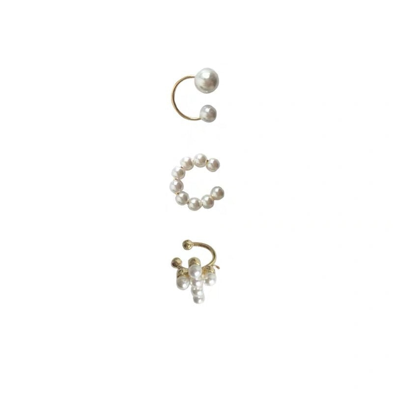 High-grade Pearl Ear Clip Without Pierced Female Frosty Style Earrings