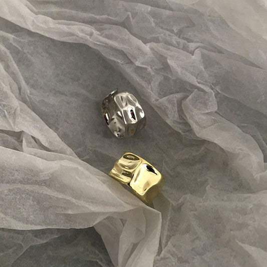 Retro Style Irregular Concave And Convex Rings