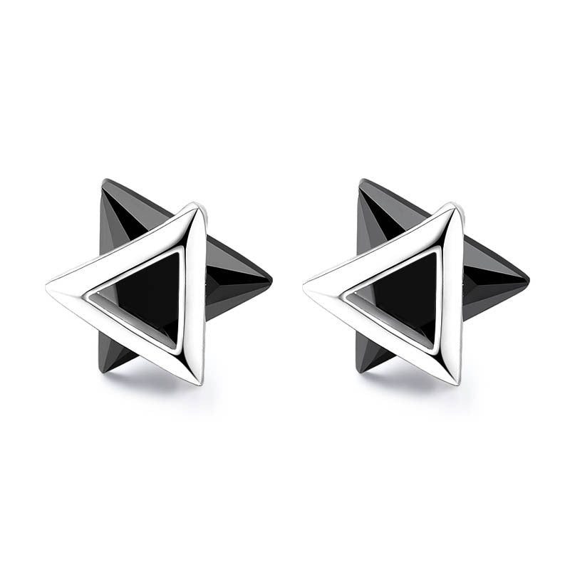 Triangle Ear Cold Wind White Gold Earrings