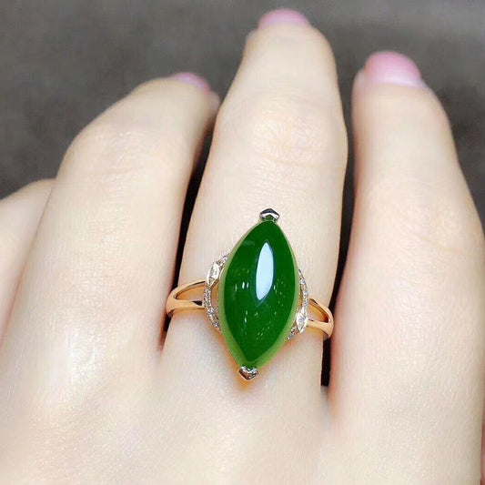 Green Chalcedony Temperament Open Female Plated Rings