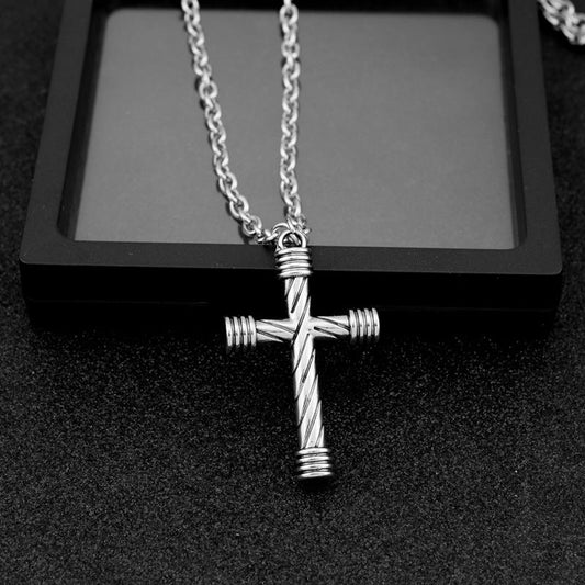 Women's & Men's & Big Cross Sweater Chain Twin Necklaces