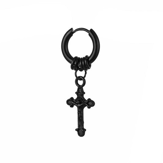 Cross Titanium Steel Korean Style Fashion Earrings