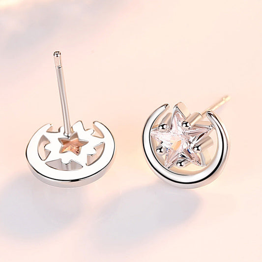 Versatile Moon Cute Pentagram Auricular Needle Earrings