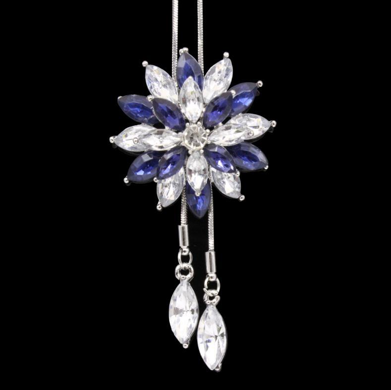 Style Snowflake Flower Crystal Zircon Sweater Chain Fashion Long Necklaces