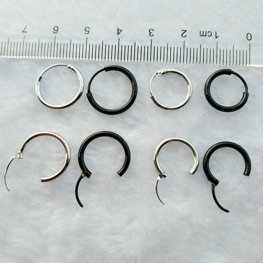 Versatile Personality White And Black Gold Earrings