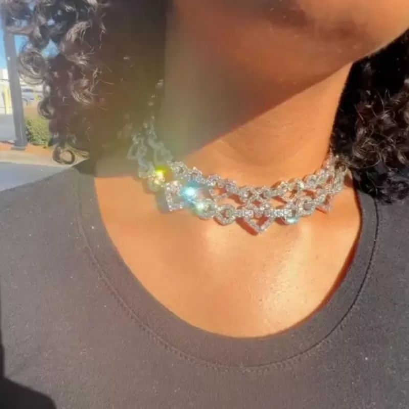 36Ct White Sapphire Paved Infinity Heart Statement Necklace-Miusejewelry