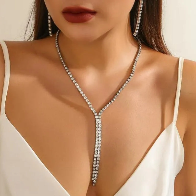 12Ct Handmade Round Cut White Sapphire Necklace-Miusejewelry