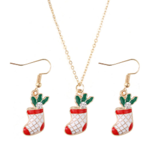 Fashion Christmas Holiday Simple Trend Santa Claus And Necklaces