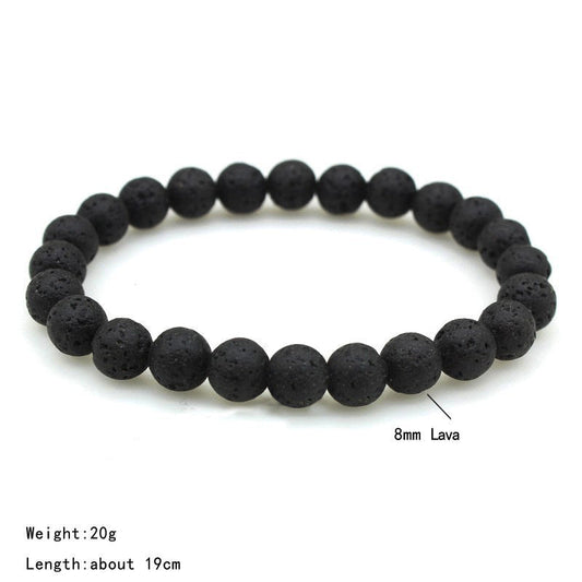 Women's & Men's Frosted Natural Stone Volcanic Rock Tigereye And Bracelets