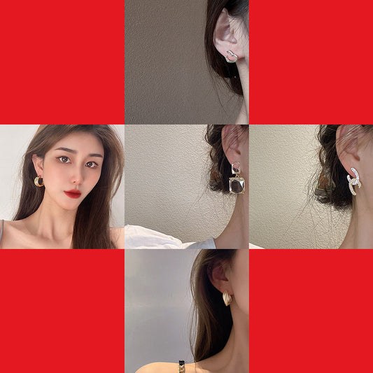 Women's Ear Geometric Bow Eardrops Graceful Full Earrings