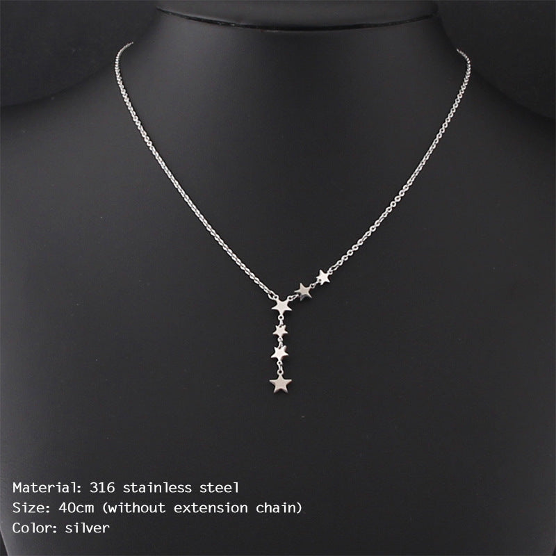 And Moon Pendant Clavicle Chain Stainless Necklaces