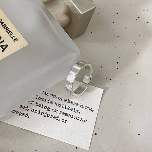 Women's Korean Style Sterling Sier Irregular Open Rings