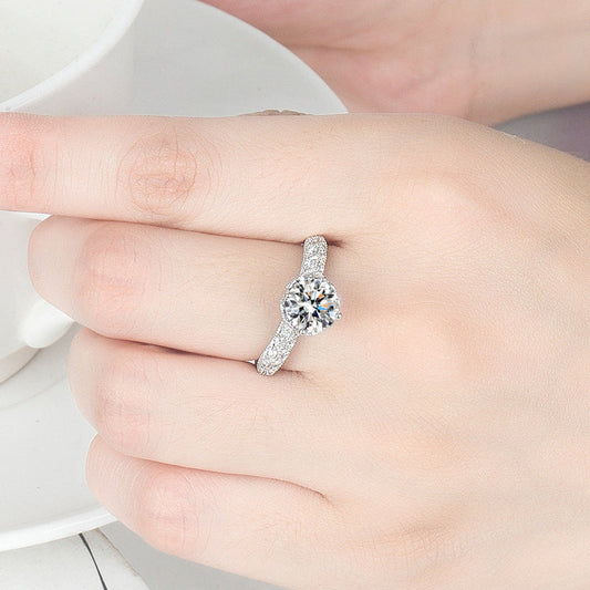 High Carbon Diamond Zirconium Goddess Wedding Dress Rings