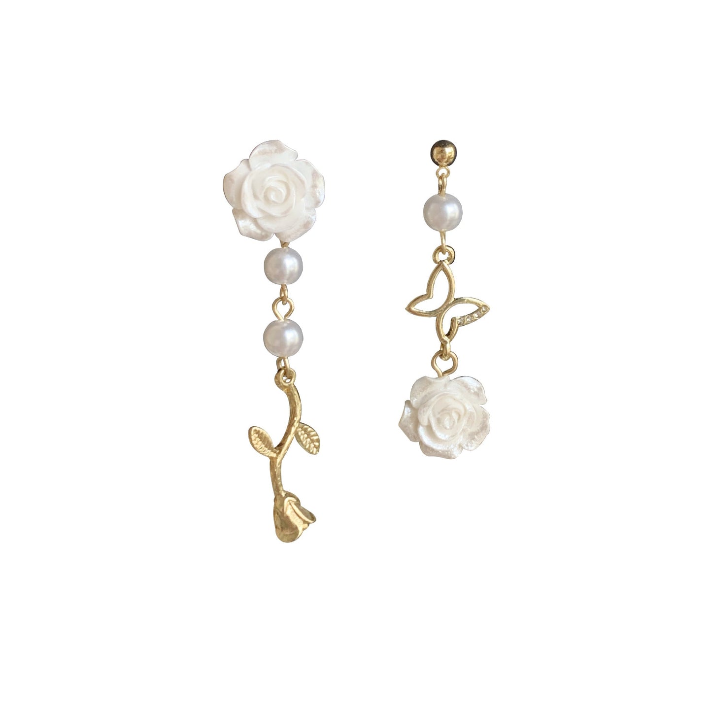 Elegant Retro Niche Gentle Asymmetric Butterfly Earrings