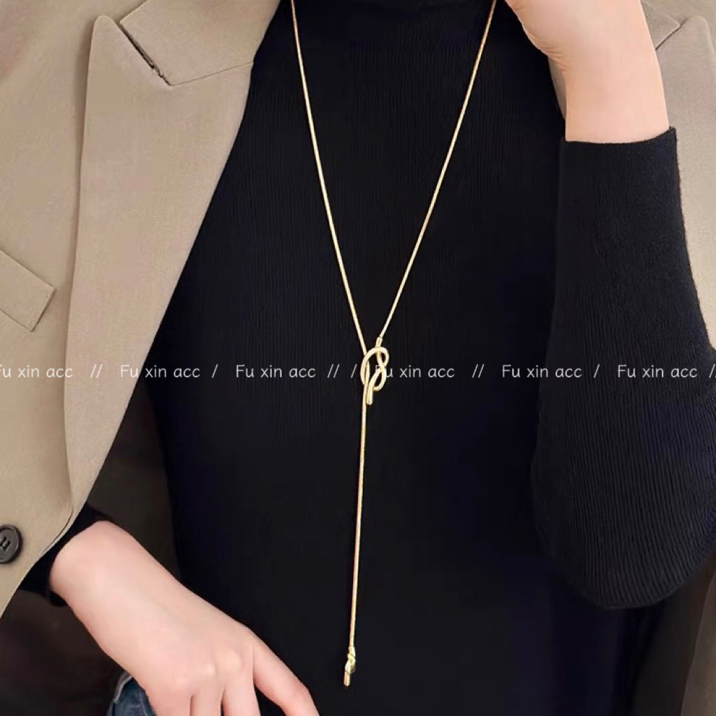 Sailor Knot Sweater Chain Light Luxury Necklaces