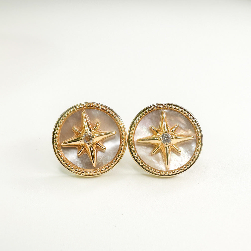 Retro Style Copper Plated Gold Sier Earrings