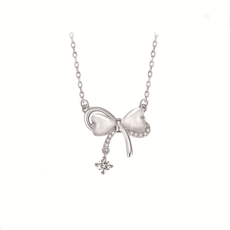 Women's Opal Bow Sterling Sier Accessories Light Luxury Necklaces