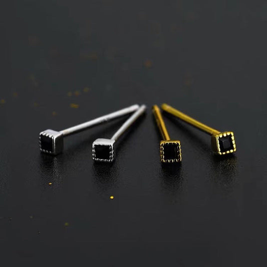 Sterling Sier Square Simple And Compact Earrings