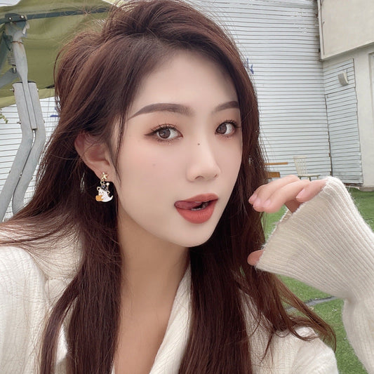 Halloween Pumpkin Lamp Ear Funny Creative Cute Earrings