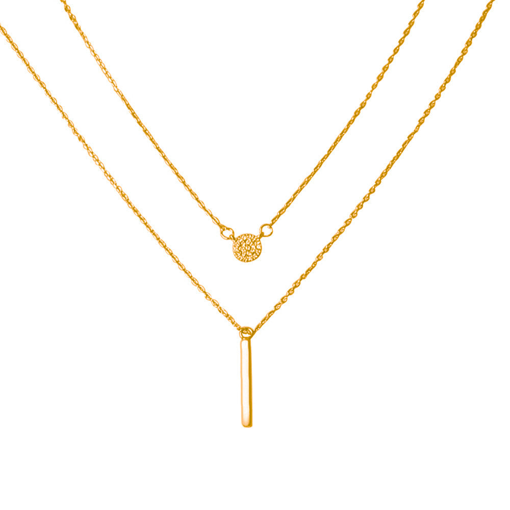 Korean Style Double Layer Twin Design Sense Necklaces