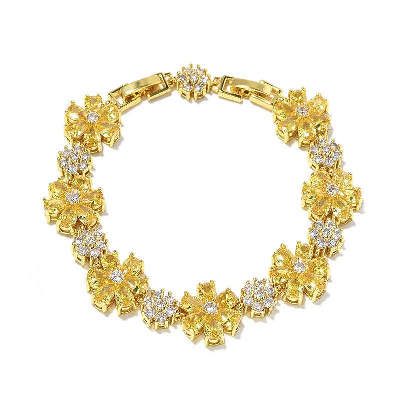 Women's Rich Flower Luxury Zircon High-grade Inlaid Bracelets