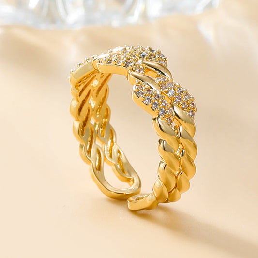 Copper Zircon Twist Shape Do Not Fade Rings