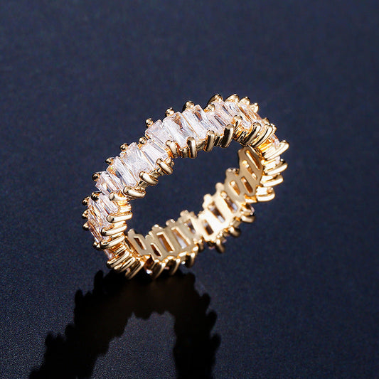 Copper Inlaid Color Zircon Female Fashion Rings