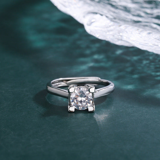 Women's Live Broadcast Moissanite Letters Carat Sterling Rings