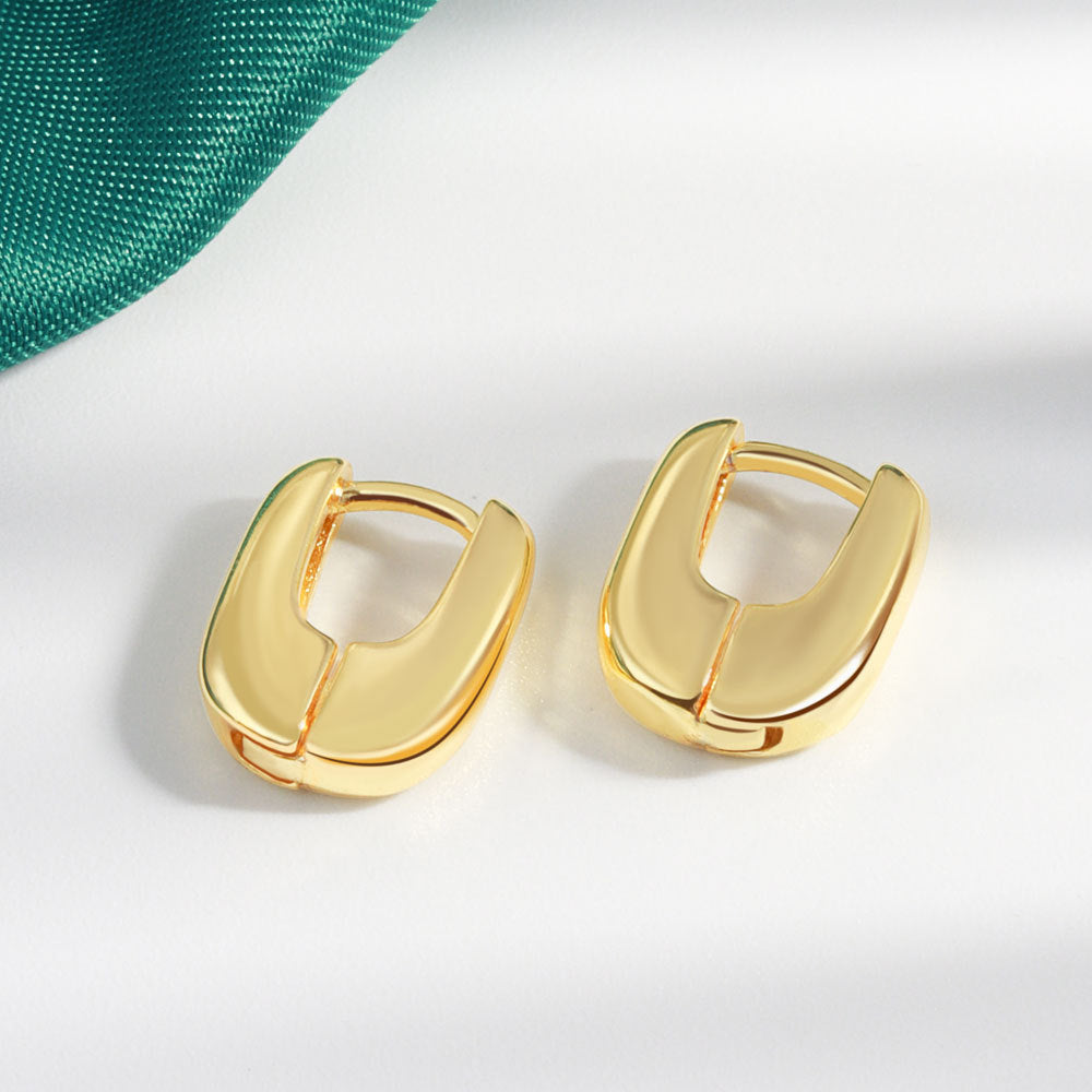 Cool Style Retro Geometric Ellipse Circle Ear Clip Earrings