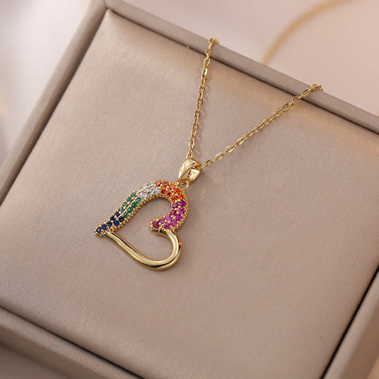 With Hearts Zircon Special Interest Light Luxury Necklaces