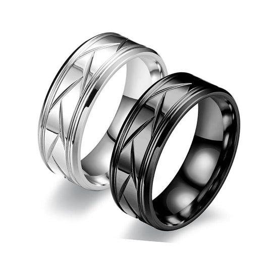 Men's Titanium Steel Frosted Temperament Leisure Business Style Rings