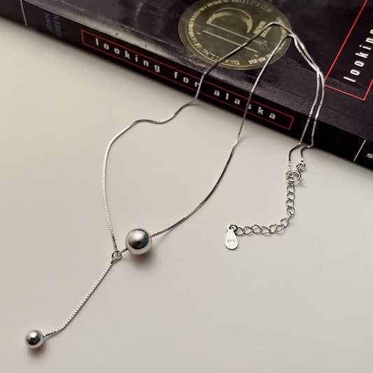 Round Beads Tassel Clavicle Chain Female Necklaces